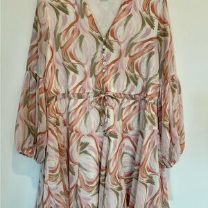 Entro Printed Waist tie Dress. Size medium